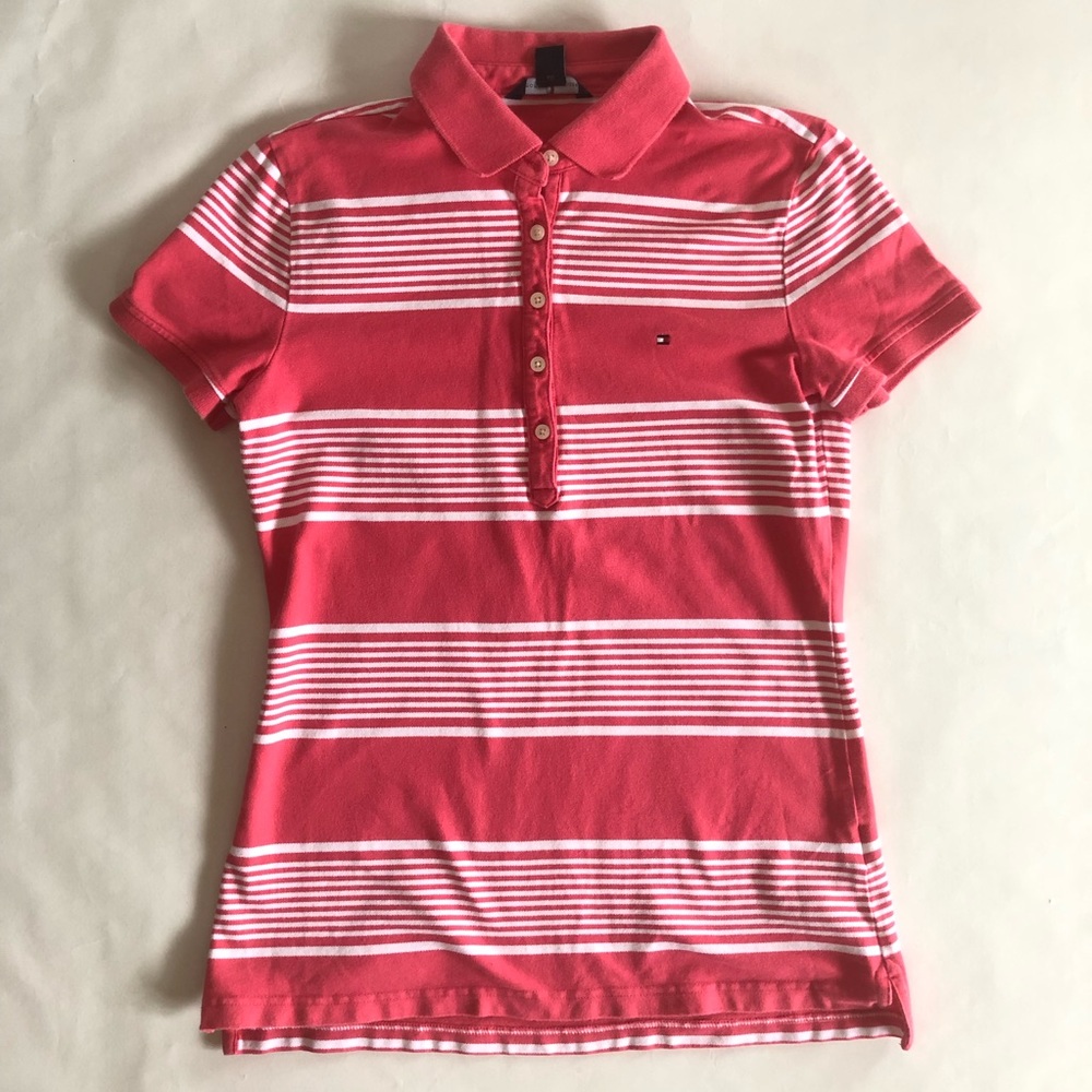 Sold!!Tommy Hilfiger Women’s Polo Top- Pink Stripe